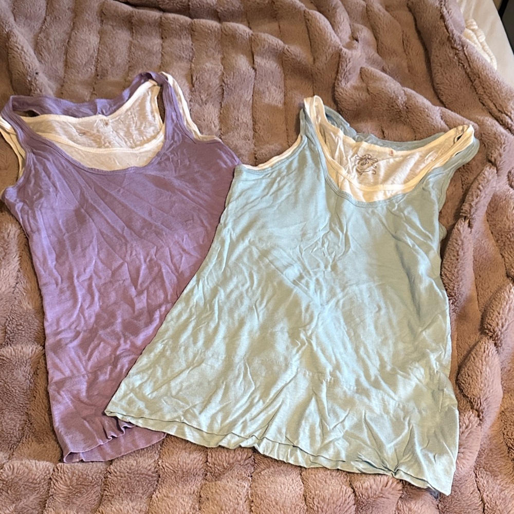 Zella Set of Two Sleeveless Tops in Purple and Blue - small